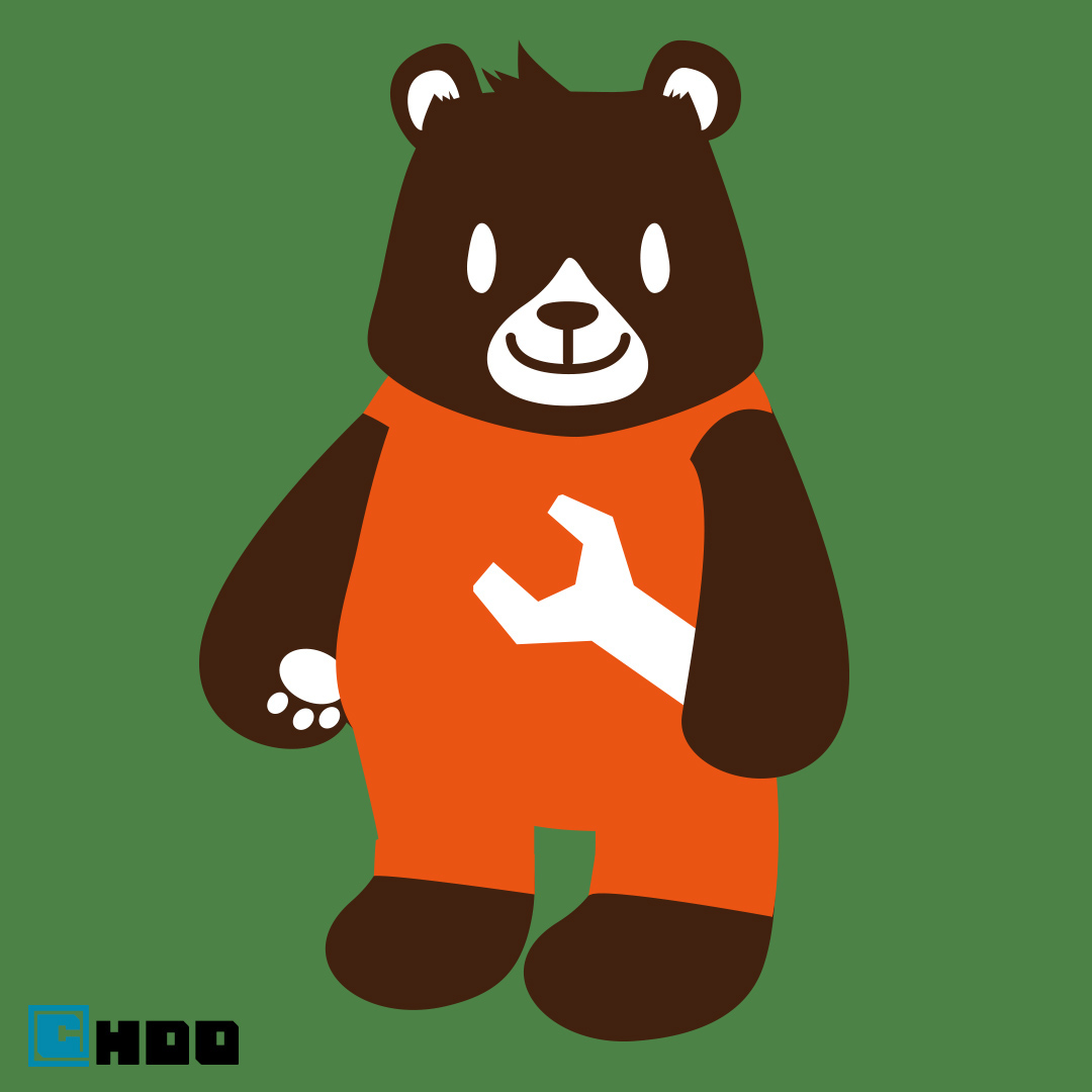 車屋さんのキャラクターのくまさん
１つ前のくまさんキャラクターもキャラクター案の１つだったもの。

#ハリネズミ企画社
#アートワーク
#Artwork
#ポートフォリオ
#Portfolio
#Illustrator
#作品
#キャラクター
#ゆるキャラ
#ちびキャラ
#クマ
#bear
#熊
#絵
#イラスト
#Illustration